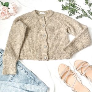 Embellished Knit Cardigan XS